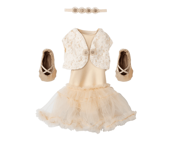 *PRE-ORDER* Maileg, Size 3 Ballet Suit & Skirt Cream (DUE END MAY)