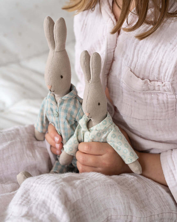 Maileg, Rabbit Size 1 in Blue Pyjamas