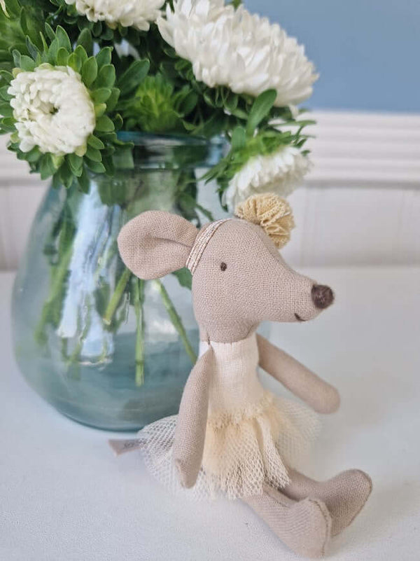 Maileg, Ballerina Mouse, Little Sister, Off White