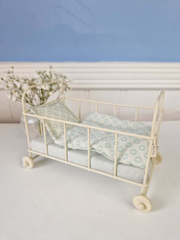 Maileg, Cot Bed, Micro (Blue)