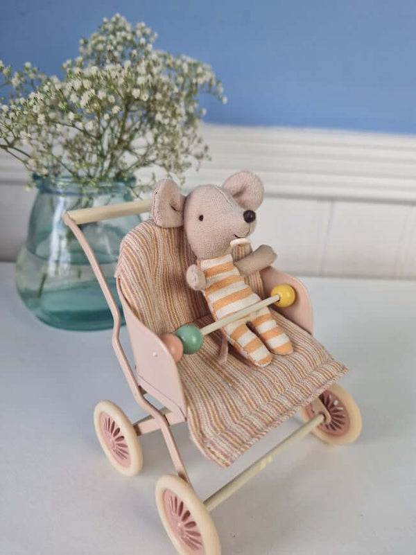 Maileg, Stroller, Baby - Rose