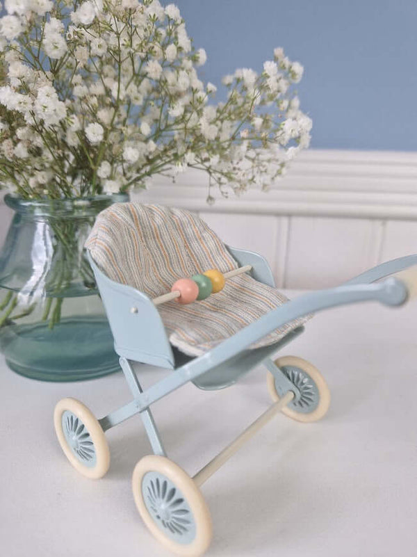 Maileg, Stroller, Baby Mice - Mint