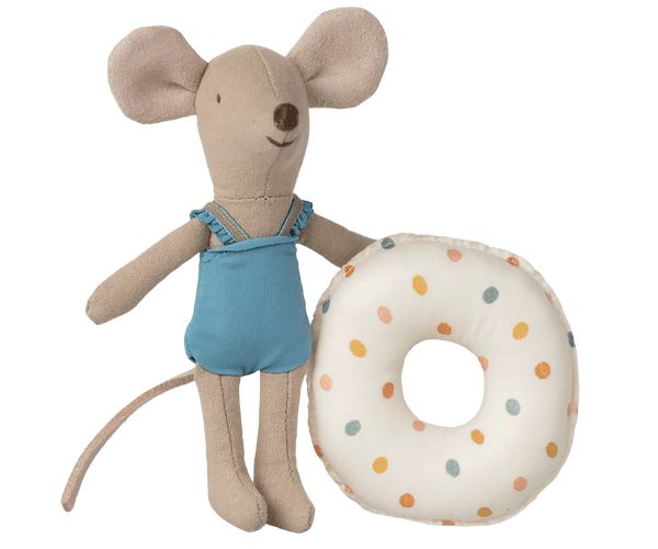 *PRE-ORDER* Maileg, Little Sister Beach Mouse with Float - Blue  (DUE END MAY)