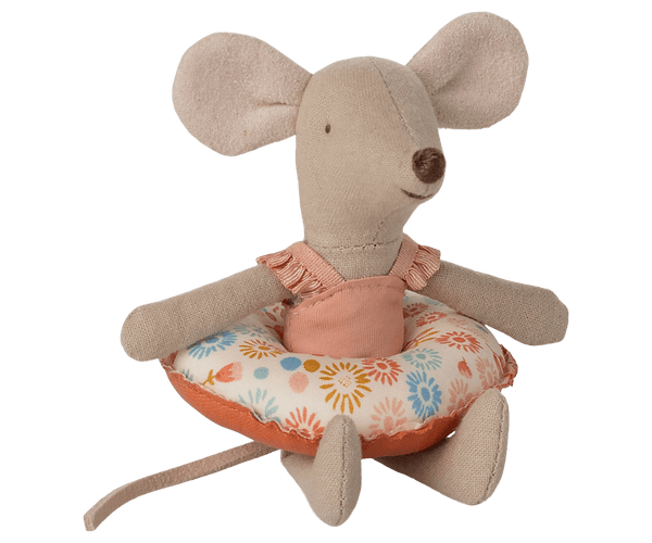 *PRE-ORDER* Maileg, Little Sister Beach Mouse with Float - Pink  (DUE END MAY)