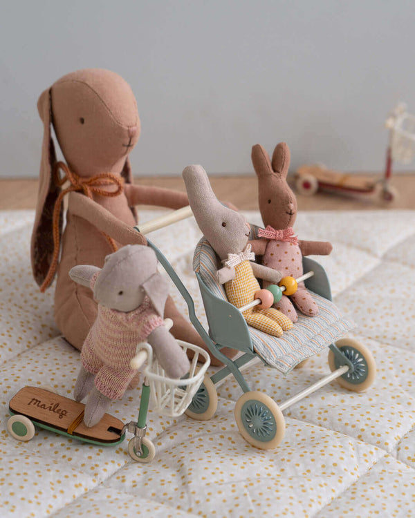 Maileg, Stroller, Baby Mice - Mint