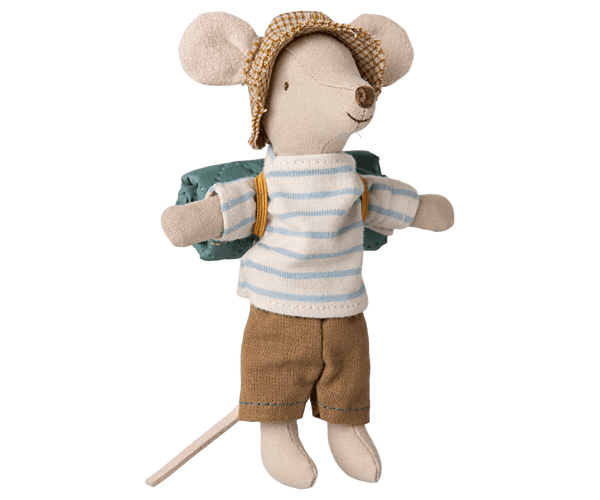 *PRE-ORDER* Maileg, Hank the Big Brother Hiking Mouse in Blue Top (DUE END FEB)