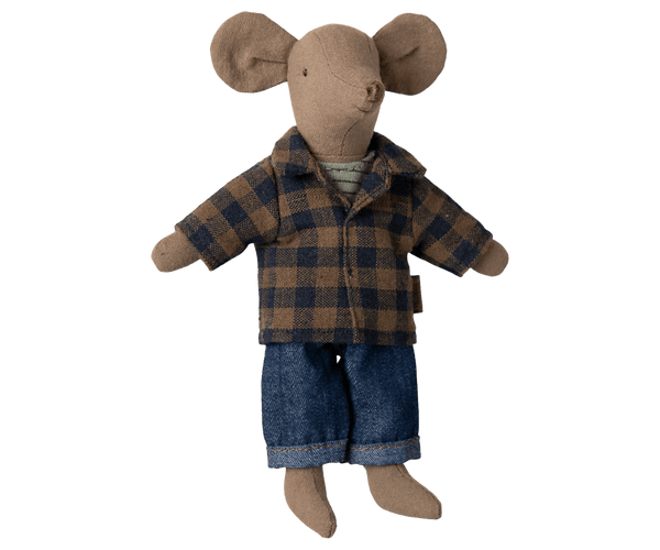 *PRE-ORDER* Maileg, Dad Mouse in Blue Checked Shirt (DUE END MARCH)