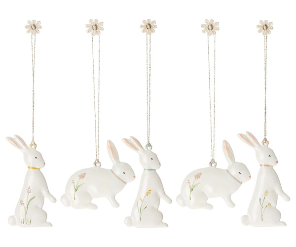 Maileg, Easter Bunny Ornaments, 5 pcs.