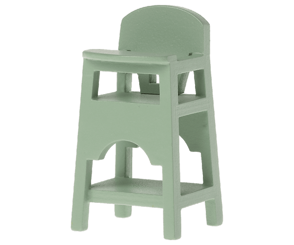 Mint Maileg high chair for baby mice, twins, triplets, and MY rabbits. Wooden highchair perfect for 3 years+ imaginative play.