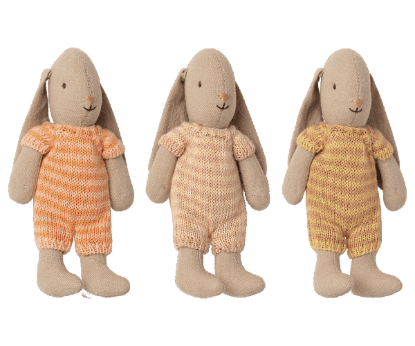 Maileg, Micro Bunny in Knitted Outfit (Yellow)