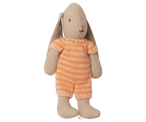 Maileg, Micro Bunny in Knitted Outfit (Orange)