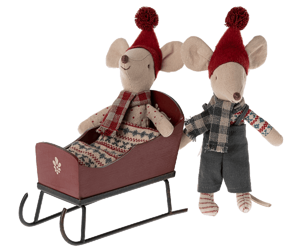 Maileg, Sleigh, Mouse - Red