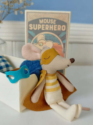 Maileg, Super Hero Mouse, Little Brother in Matchbox (Mouse of the Month)